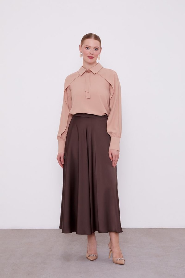 LevidorLevidor Somon Yaka Taş Detaylı Bluz