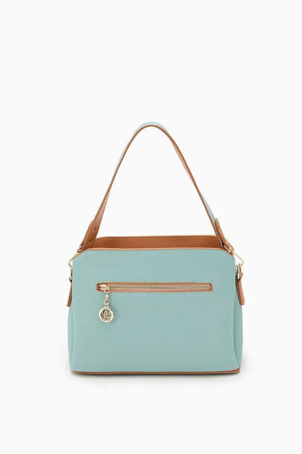 LevidorLevidor Su Yeşili Basıkılı El Çantası