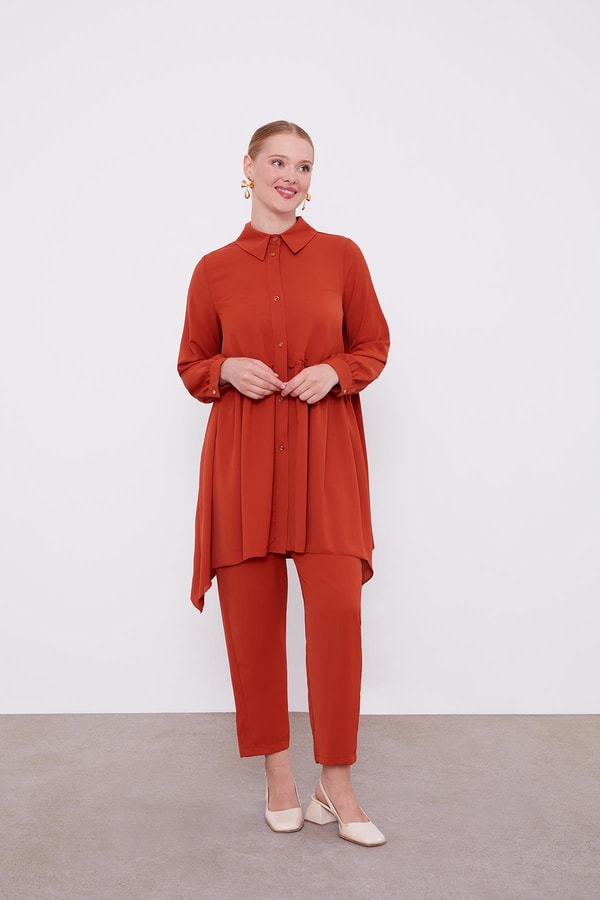 LevidorLevidor Taba Göğüs Altı Pileli Şifon İkili Takım