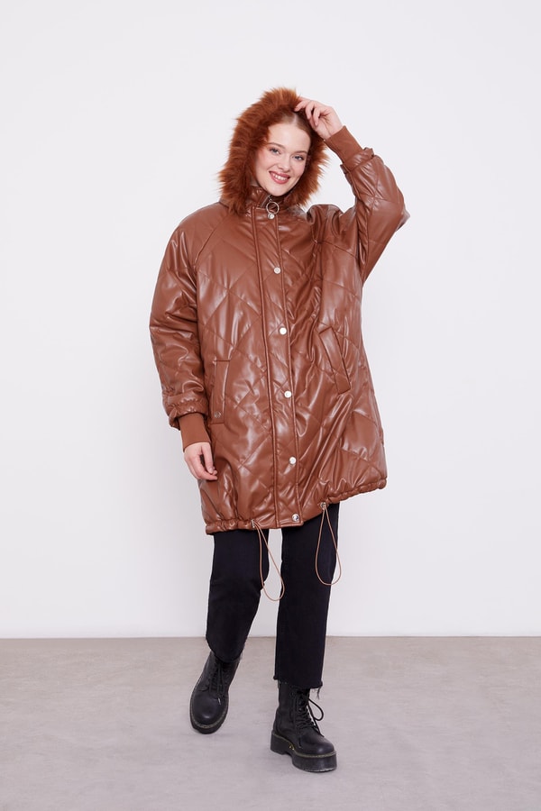 LevidorLevidor Taba Kapitone Kapüşonlu Mont