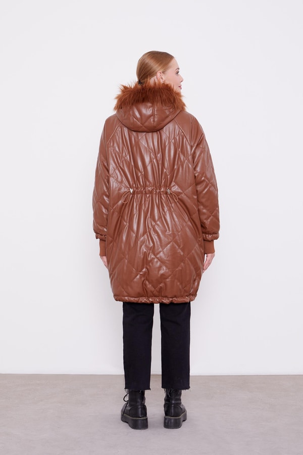 LevidorLevidor Taba Kapitone Kapüşonlu Mont