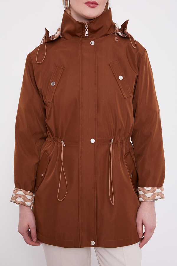 LevidorLevidor Taba Kapüşonlu Beli İp Detaylı Kap