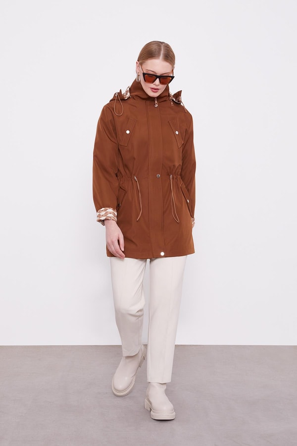 LevidorLevidor Taba Kapüşonlu Beli İp Detaylı Kap