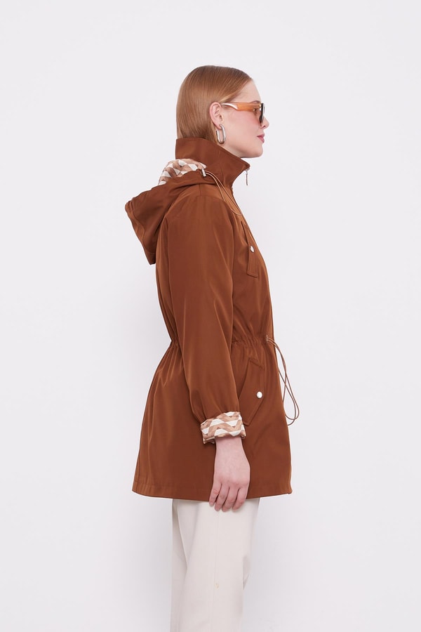 LevidorLevidor Taba Kapüşonlu Beli İp Detaylı Kap