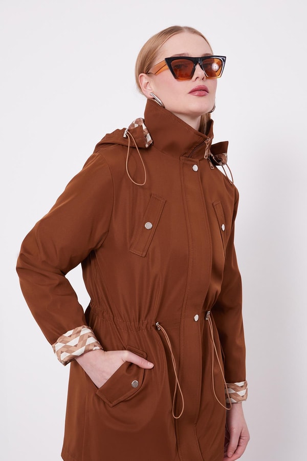 LevidorLevidor Taba Kapüşonlu Beli İp Detaylı Kap