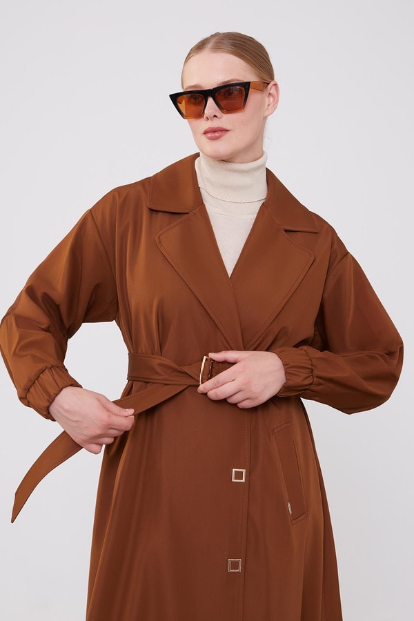 LevidorLevidor Taba Kolu Lastik Detay Trençkot