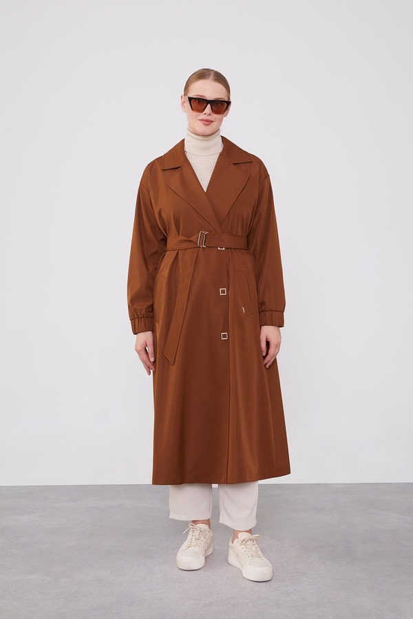 LevidorLevidor Taba Kolu Lastik Detay Trençkot