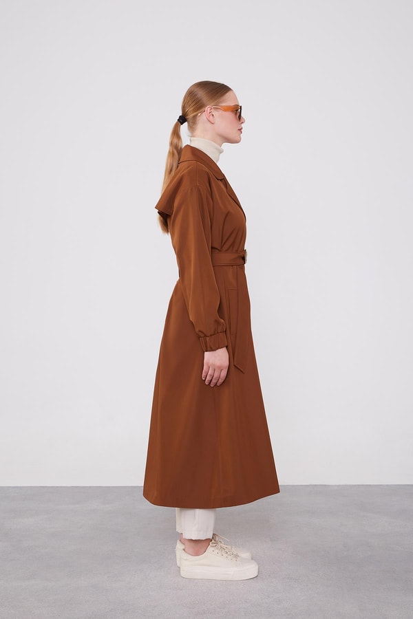 LevidorLevidor Taba Kolu Lastik Detay Trençkot