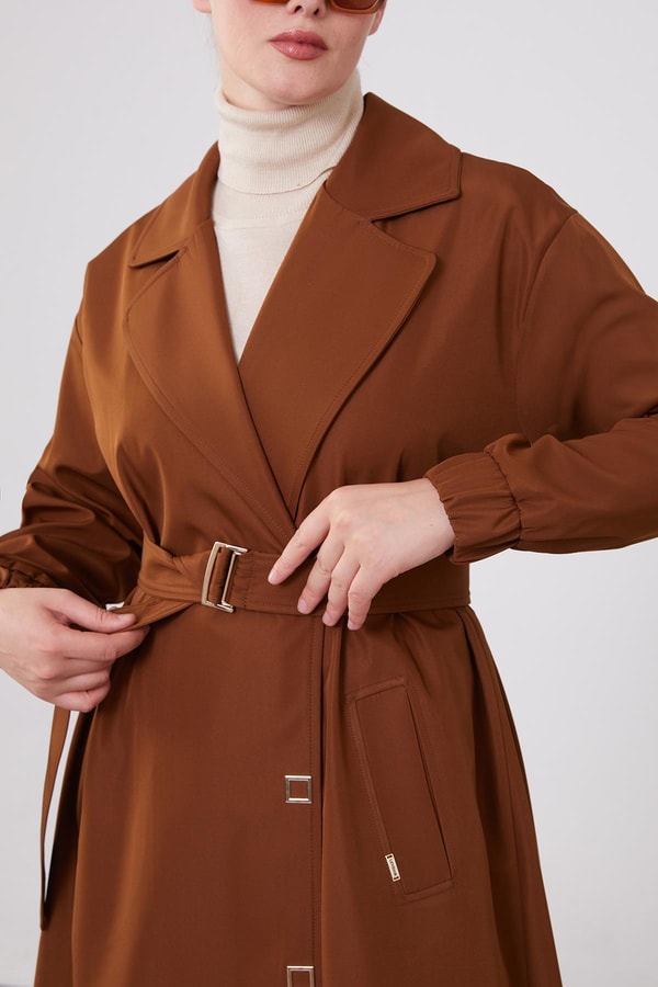 LevidorLevidor Taba Kolu Lastik Detay Trençkot