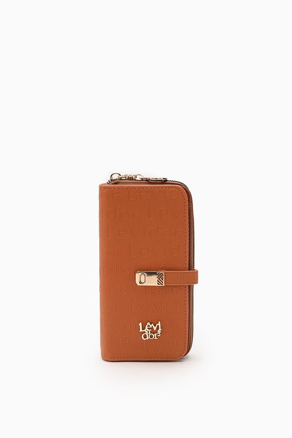 LevidorLevidor Taba Monogram Baskılı Çift Gözlü Cüzdan