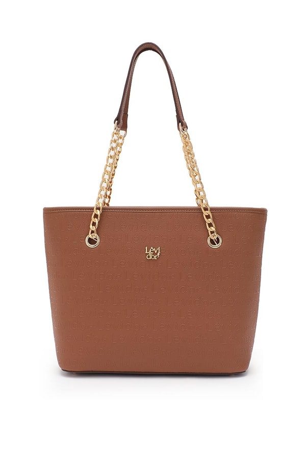 LevidorLevidor Taba Monogram Baskılı Zincir Askılı Tote Çanta