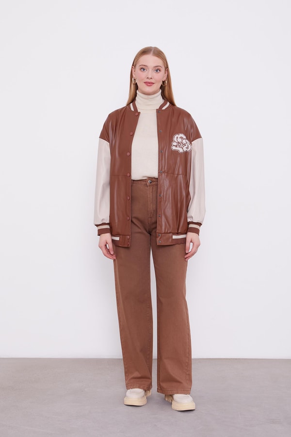 LevidorLevidor Taba Nakış İşlemeli Bomber Ceket