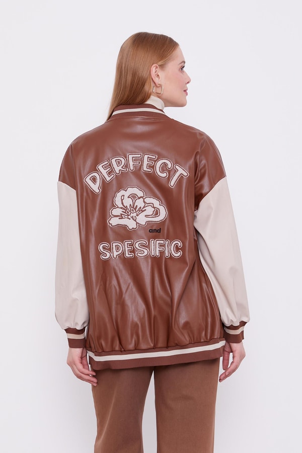 LevidorLevidor Taba Nakış İşlemeli Bomber Ceket