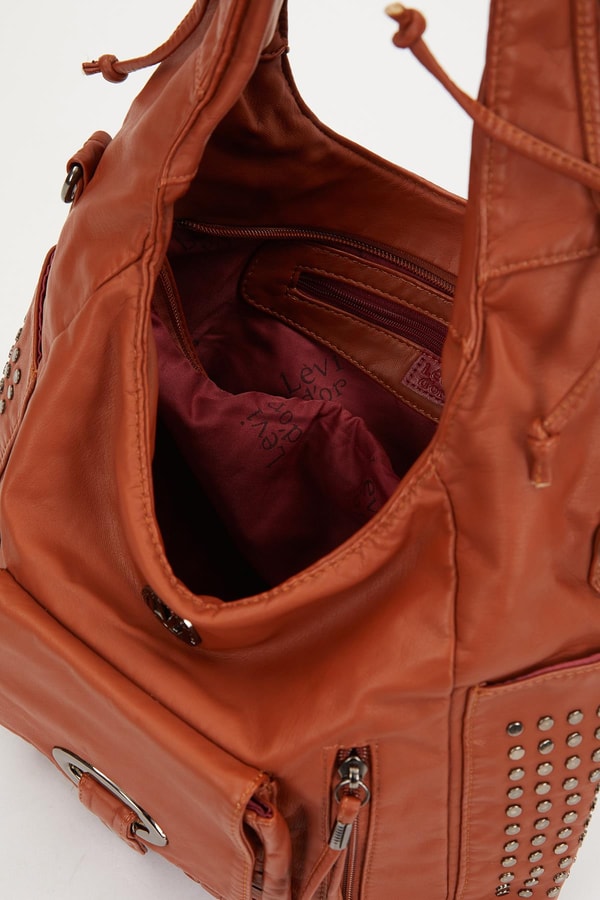 LevidorLevidor Taba Yanları Zımbalı Omuz Çantası