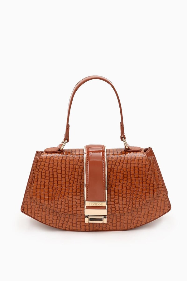 LevidorLevidor Taba Yılan Deri Desenli El Çantası
