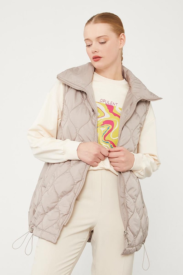 LevidorLevidor Taş Desenli Kapitone Şişme Yelek