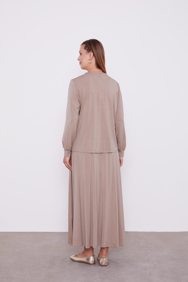 LevidorLevidor Taş Düğme Kapamalı Etekli Takım