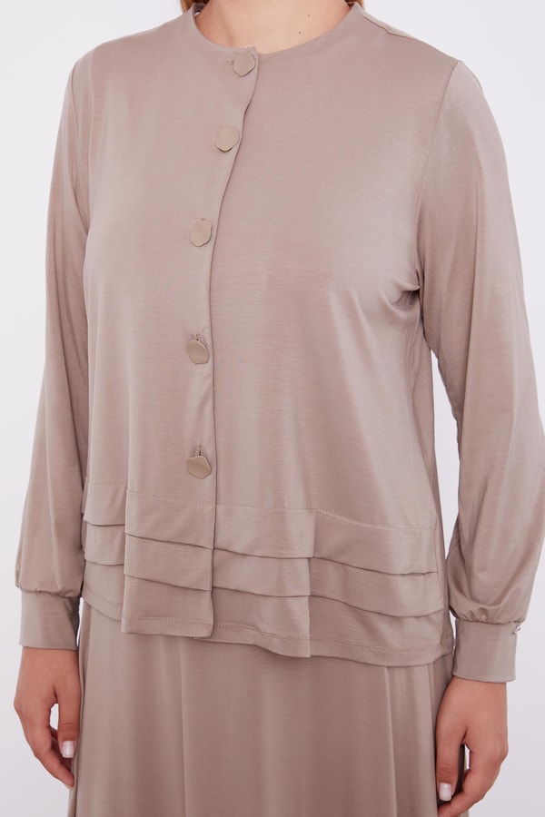 LevidorLevidor Taş Düğme Kapamalı Etekli Takım