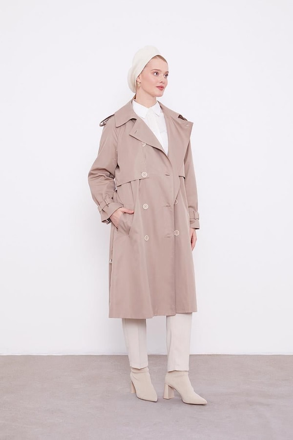 LevidorLevidor Taş Ekose Astarlı Trençkot