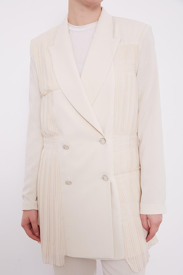 LevidorLevidor Taş Plise Şifonlu Ceket Takım