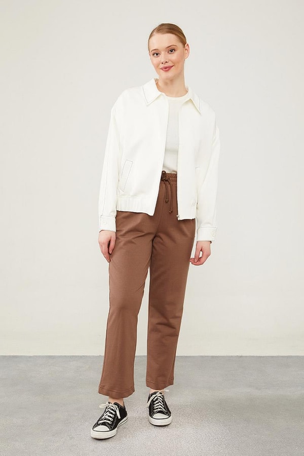 LevidorLevidor Toprak Beli Lastikli Bağıcıklı Pantolon