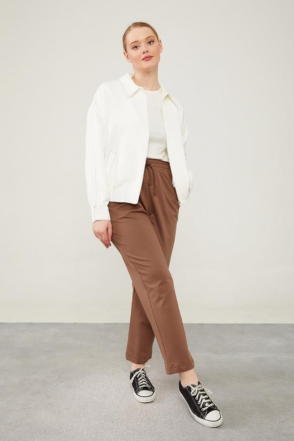 LevidorLevidor Toprak Beli Lastikli Bağıcıklı Pantolon