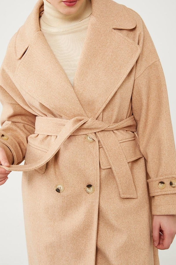 LevidorLevidor Toprak Kruvaze Yaka Kaşe Kaban