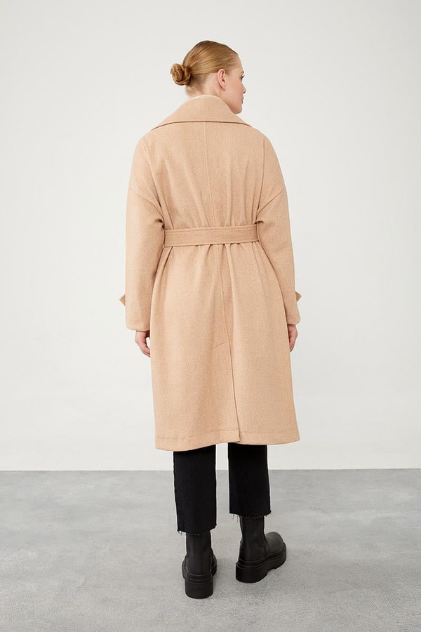 LevidorLevidor Toprak Kruvaze Yaka Kaşe Kaban