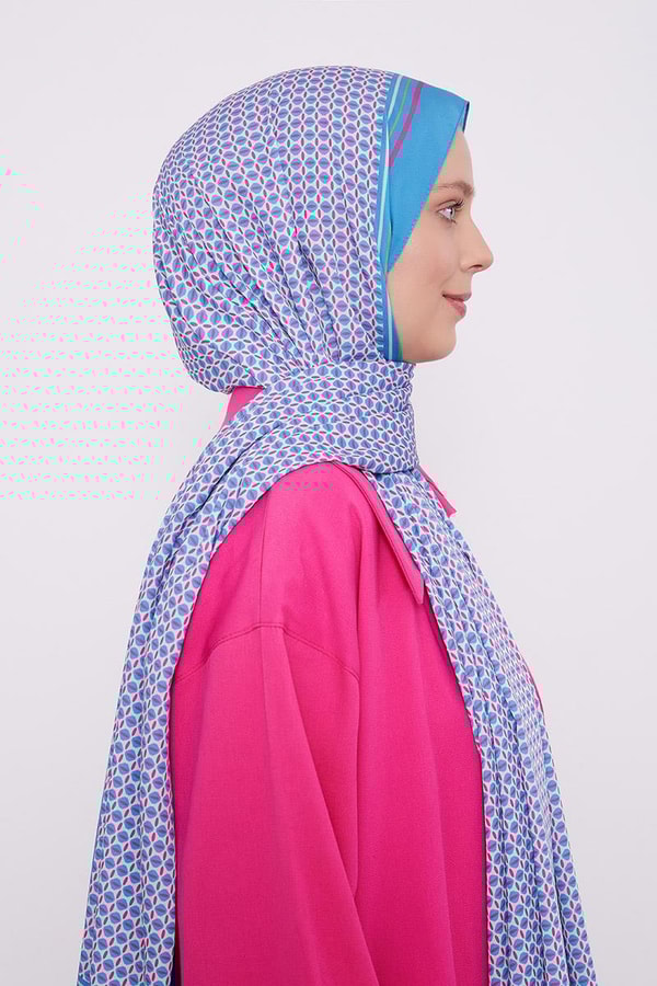 LevidorLevidor Turkuaz Elips Desen Club Şal