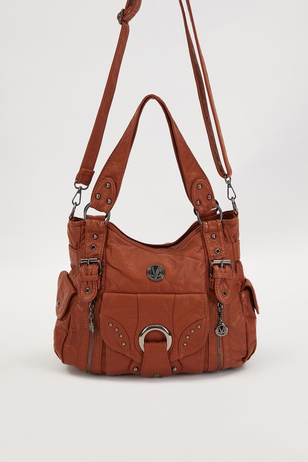 LevidorLevidor Turuncu Kuşgözü Detaylı Omuz Çantası