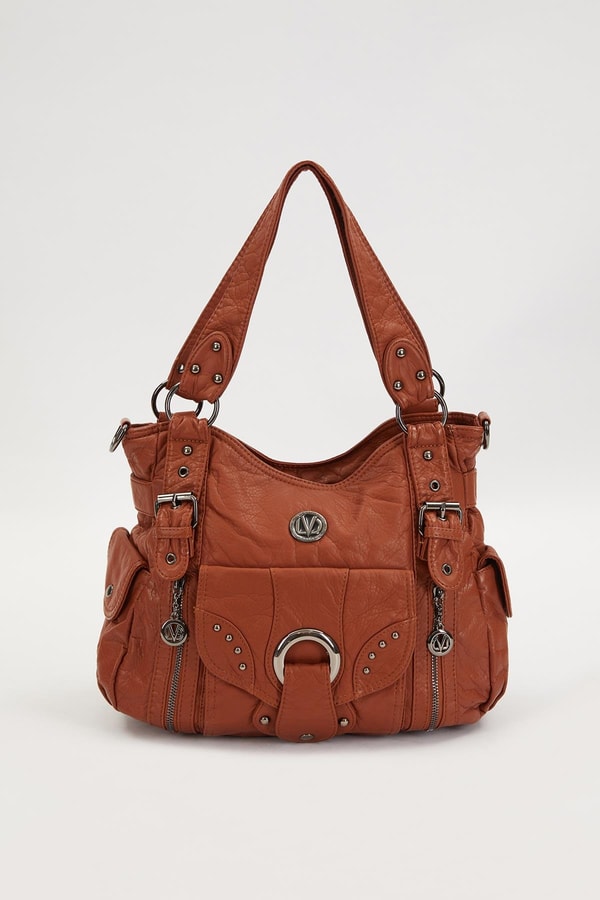 LevidorLevidor Turuncu Kuşgözü Detaylı Omuz Çantası