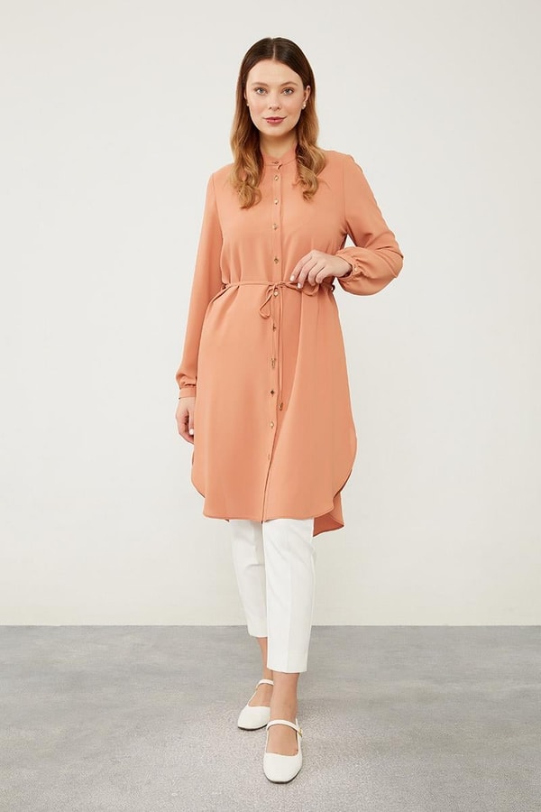 LevidorLevidor Turuncu Önü Düğmeli Tunik