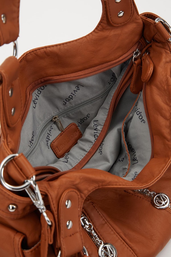 LevidorLevidor Turuncu Zımba Detaylı Omuz Çantası