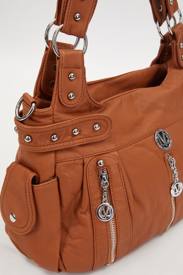 LevidorLevidor Turuncu Zımba Detaylı Omuz Çantası