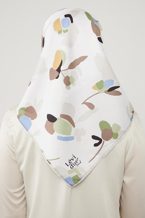 LevidorLevidor Vizon Asimetrik Deseni Twill Eşarp