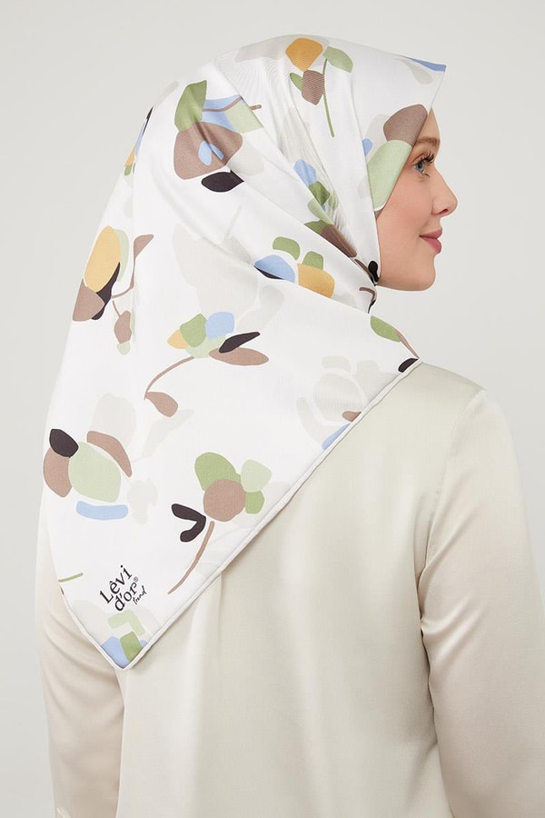 LevidorLevidor Vizon Asimetrik Deseni Twill Eşarp