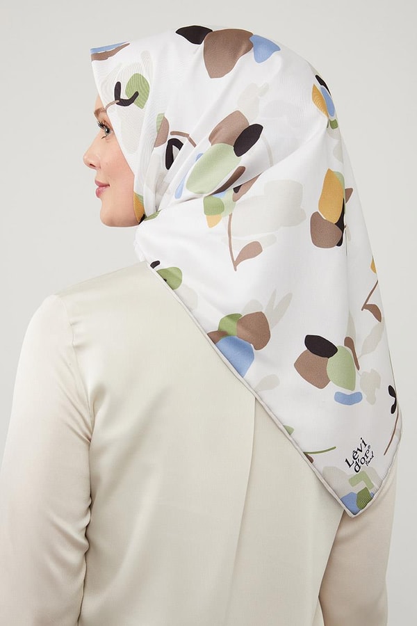 LevidorLevidor Vizon Asimetrik Deseni Twill Eşarp