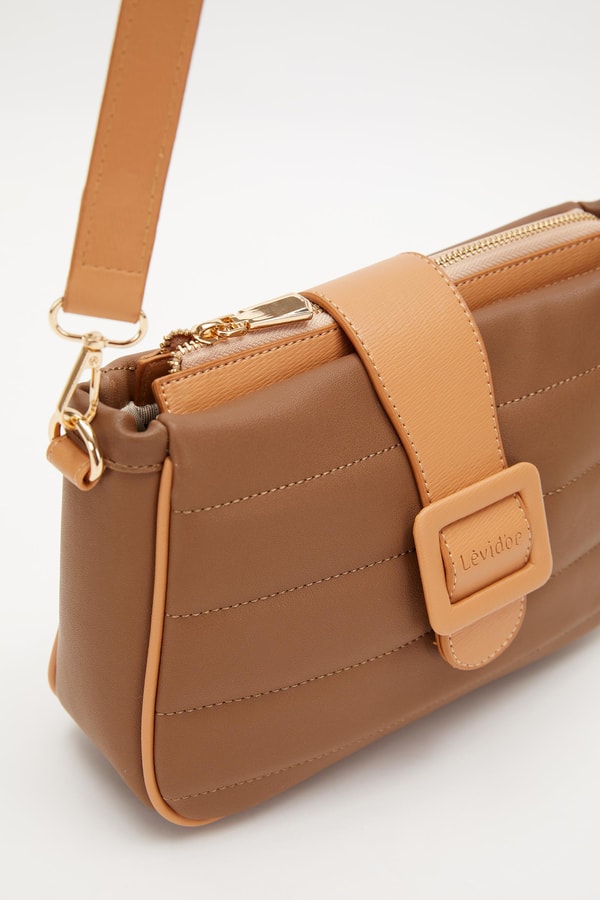 LevidorLevidor Vizon Camel Kapitone Omuz Çantası