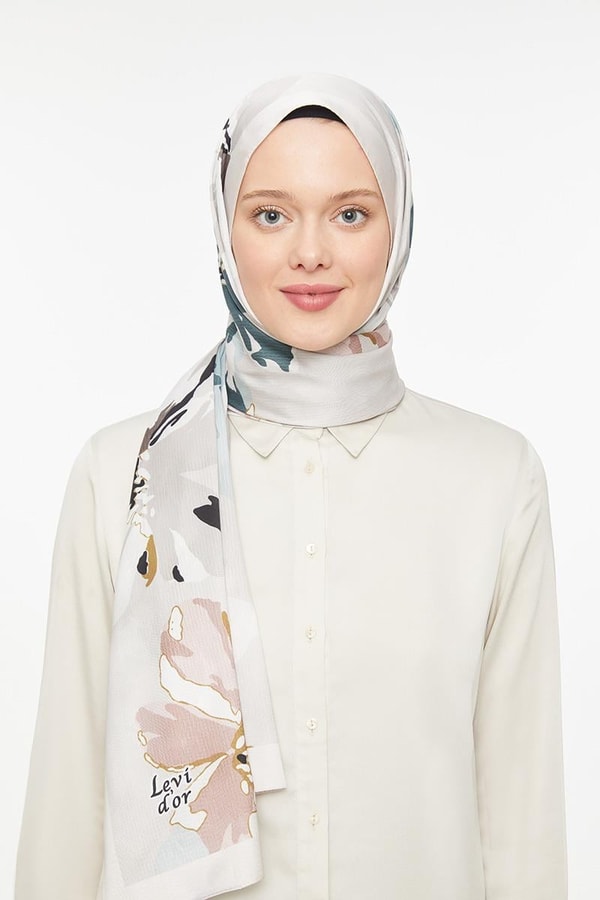 LevidorLevidor Vizon Çiçek Baskılı Twill Şal