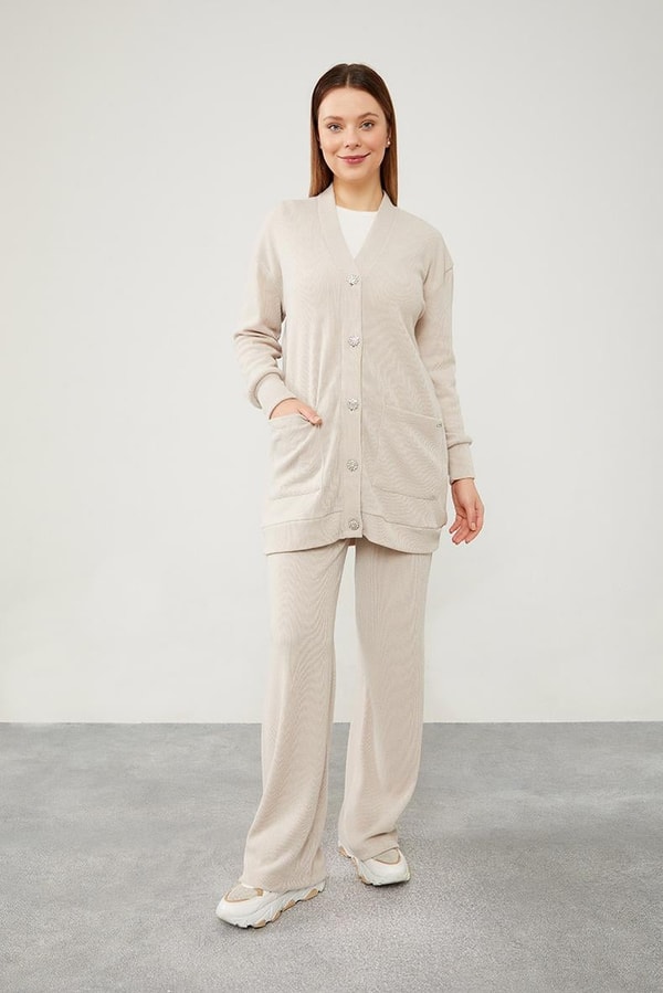 LevidorLevidor Vizon Desenli Hırkalı Triko Takım