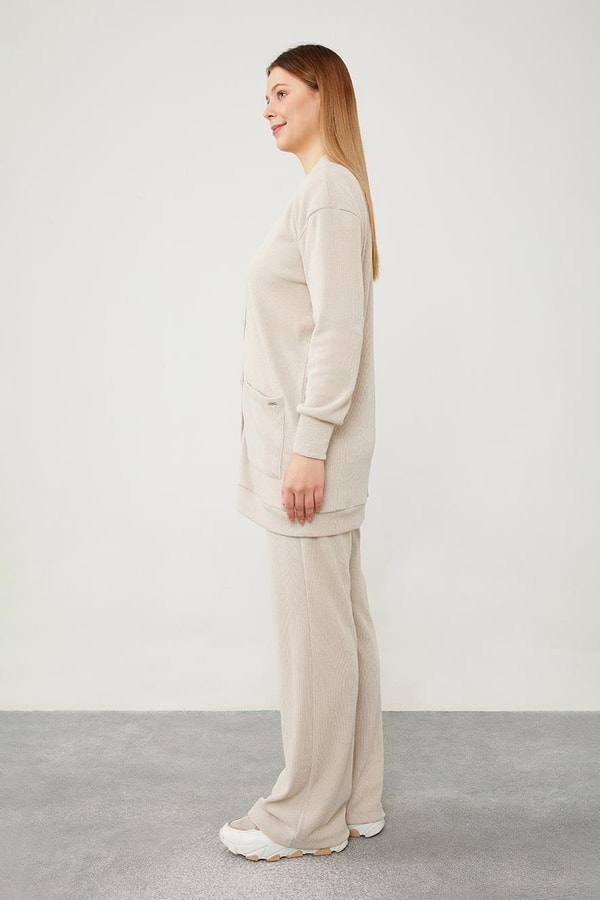 LevidorLevidor Vizon Desenli Hırkalı Triko Takım