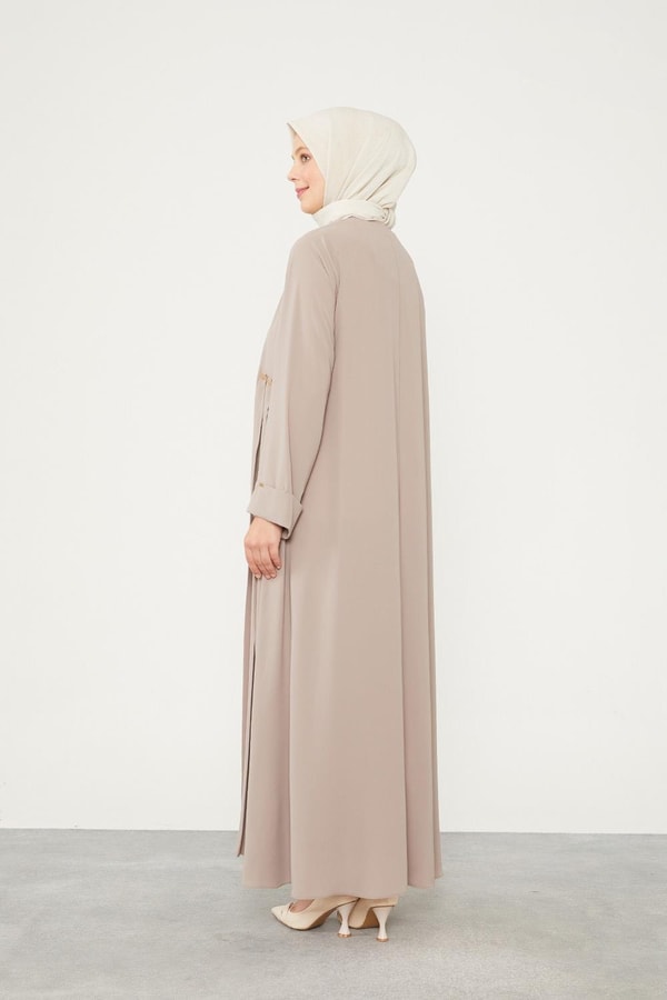 LevidorLevidor Vizon Yanları Pileli Düğme Detaylı Ferace