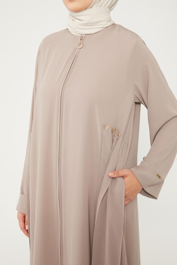 LevidorLevidor Vizon Yanları Pileli Düğme Detaylı Ferace