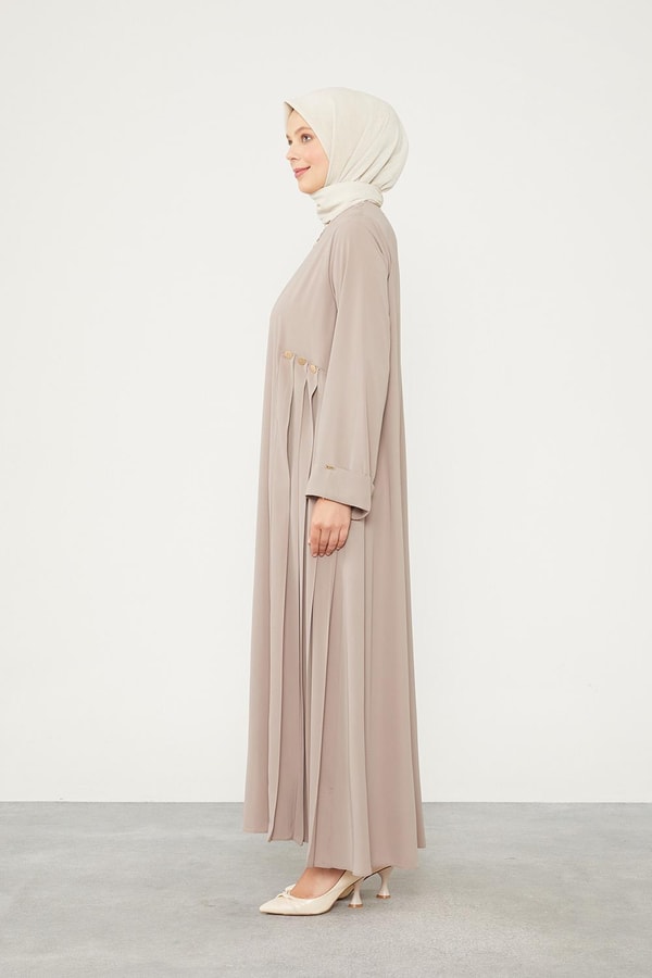 LevidorLevidor Vizon Yanları Pileli Düğme Detaylı Ferace