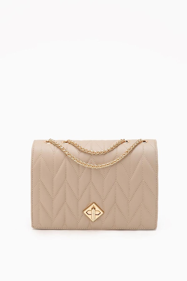 LevidorLevidor Vizon Zincir Saplı Kabartma Desen Omuz Çantası