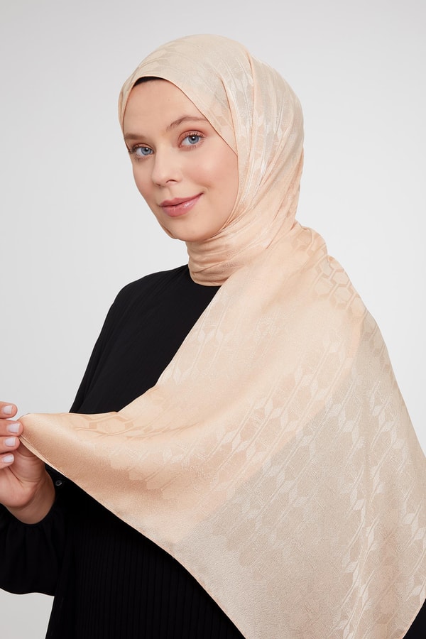 LevidorLevidor Yavruağzı Geometrik Desen Jakarlı Janjan Şal