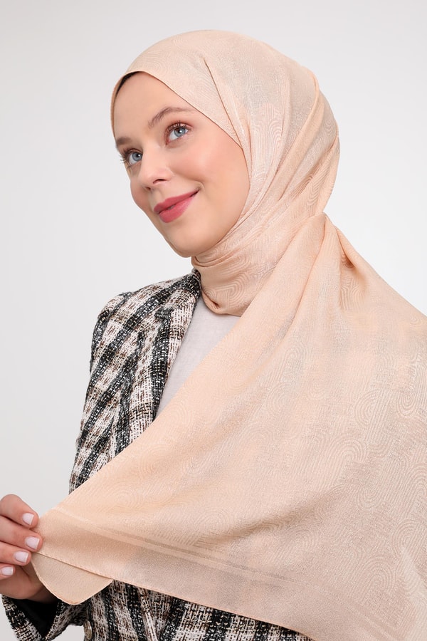 LevidorLevidor Yavruağzı Hologram Desen Jakarlı Janjan Şal