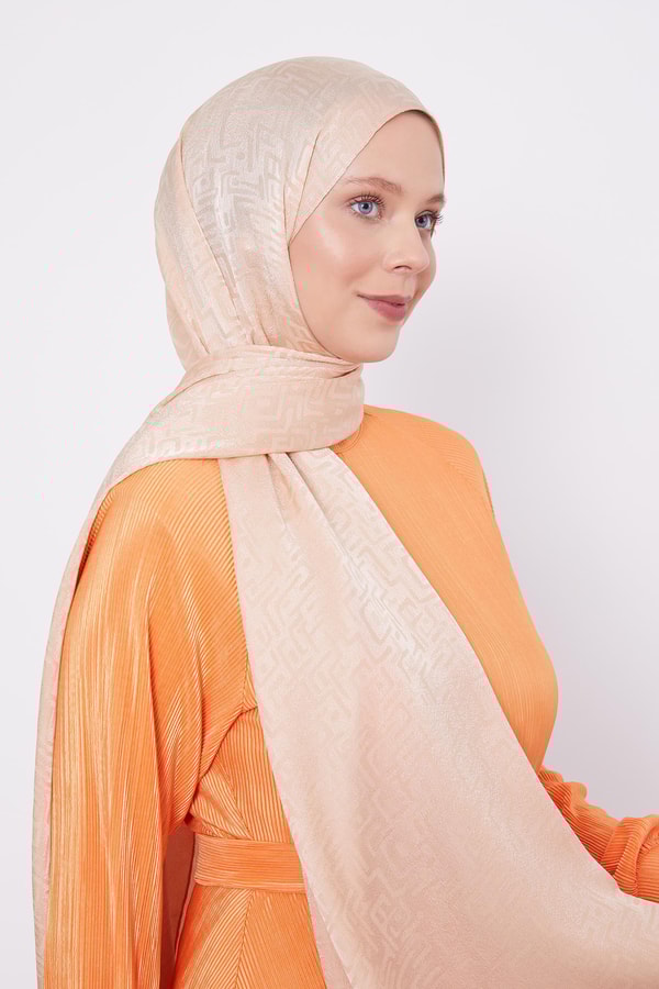 LevidorLevidor Yavruağzı Labirent Desen Jakarlı Janjan Şal