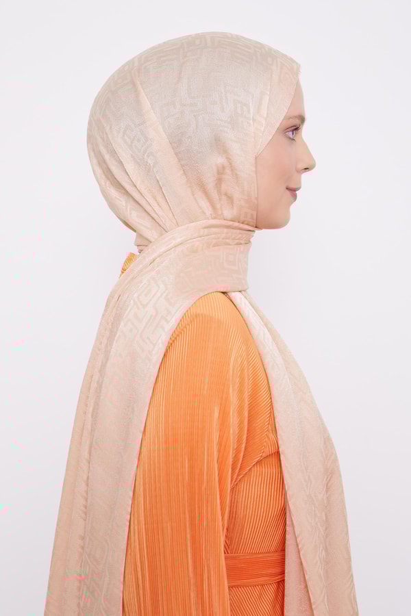 LevidorLevidor Yavruağzı Labirent Desen Jakarlı Janjan Şal