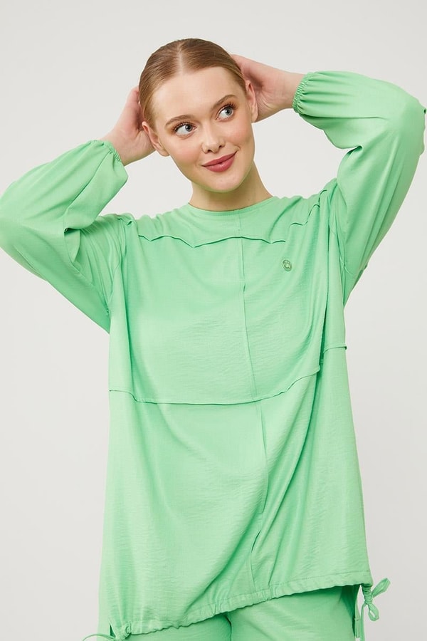 LevidorLevidor Yeşil Asimetrik Kesim Pantolonlu İkili Takım